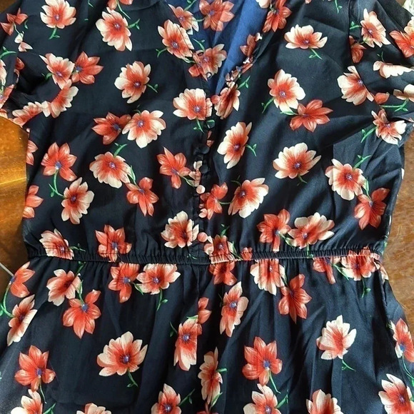 Influences Blue and Red Floral Dress Size 10 - Picture 9 of 14
